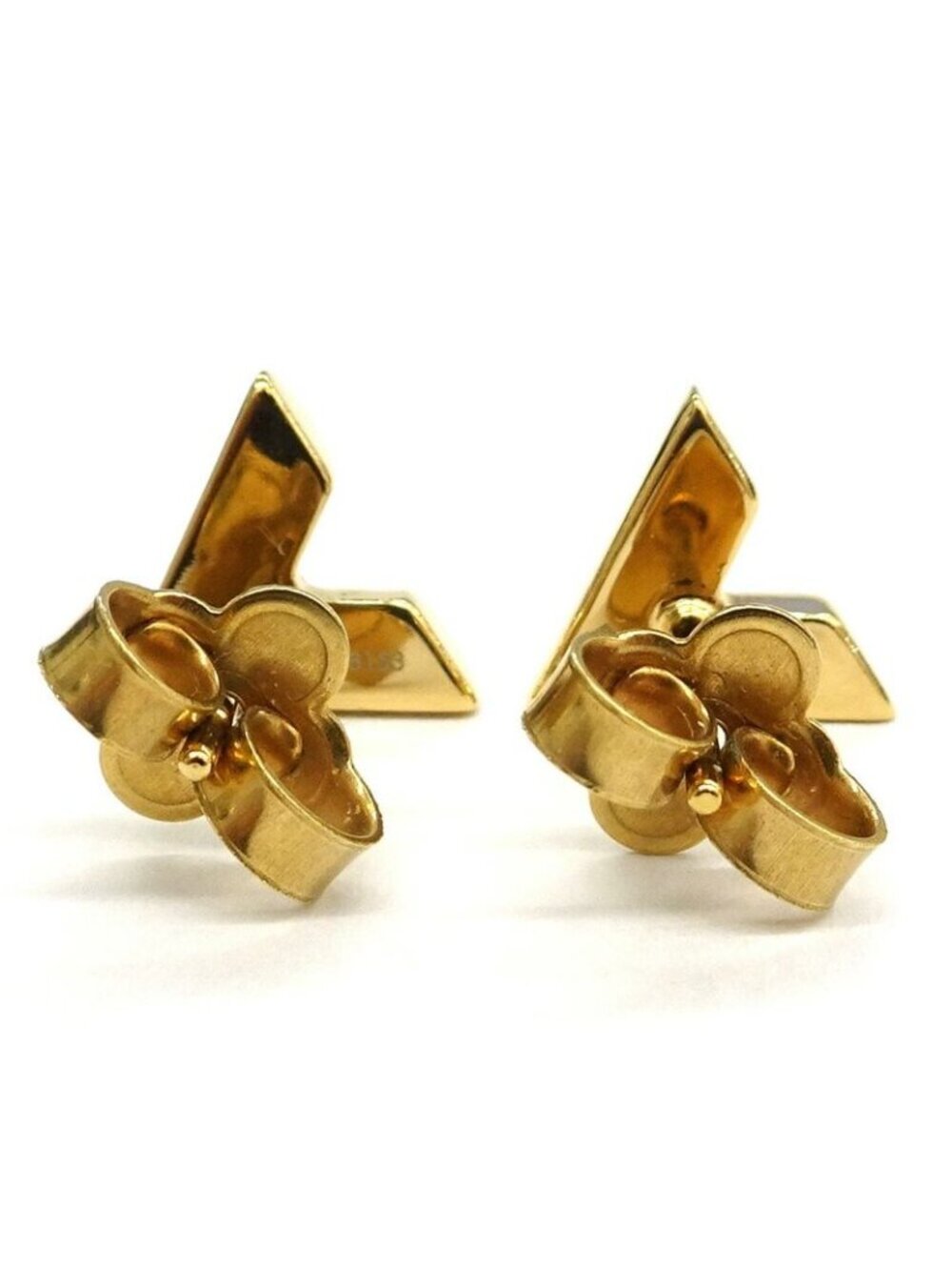 Louis Vuitton Earrings Essential V Metal GP Gold GD Accessories - Picture 3 of 10